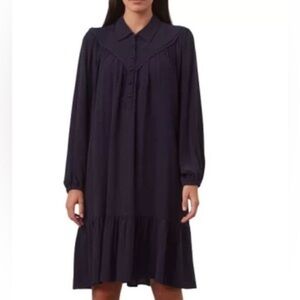 Gerard Darel | Jahlya dress Navy blue women’s size 1/S shirt dress Ruffle tiered